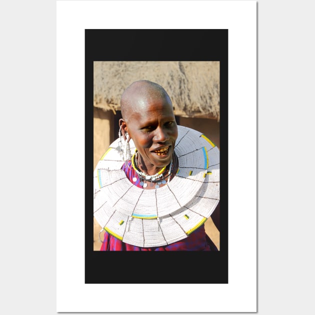 Happy Maasai (or Masai) Woman, East Africa Wall Art by Carole-Anne